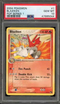 Pokemon Blaziken POP Series 1 Rare #1 PSA 10 Gem Mint - Image 1