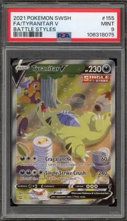 Pokemon Tyranitar V Battle Styles Full Alt Art #155 PSA 9 Mint - Image 1