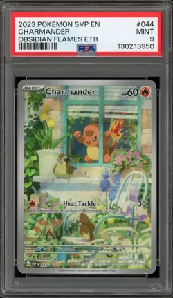 Pokemon Charmander Obsidian Flames ETB Promo SVP EN 044 PSA 9 Mint - Image 1