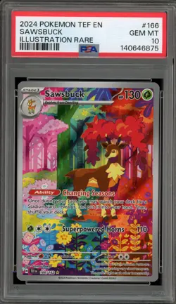 Pokemon Sawsbuck Temporal Force Illustration Rare #166 PSA 10 Gem Mint - Image 1