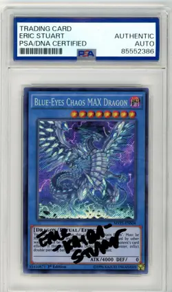 PSA Signed Eric Stuart Yu-Gi-Oh! TCG Blue-Eyes Chaos MAX Dragon MVP1-ENS04 - Image 1