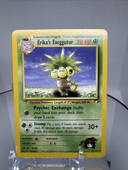Erika’s Exeggutor 044/132 Gym Heroes Pokemon Card Vintage WOTC Regular - Image 1