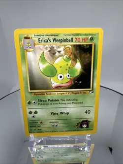 Erika’s Weepinbell 49/132 Gym Heroes Pokemon Card Vintage WOTC Uncommon LP - Image 1