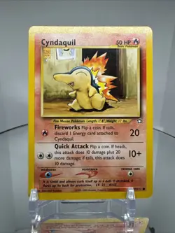 Cyndaquil 57/111 Neo Genesis Pokemon Card Vintage WOTC Unlimited Common - Image 2