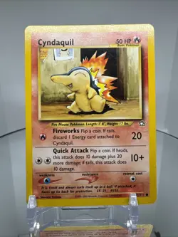 Cyndaquil 57/111 Neo Genesis Pokemon Card Vintage WOTC Unlimited Common - Image 3