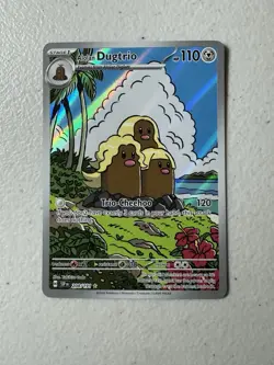 Pokemon TCG Alolan Dugtrio Holo Card SV08 Surging Sparks 208/191 - Image 1