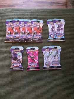 11x Pokemon TCG Sword & Shield Chilling Reign Sleeved Booster Pack 10 Cards New - Image 1