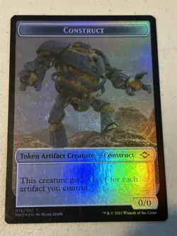 mtg foil token Construct // Treasure, 016/020, Modern Horizons 2, unplayed - Image 1