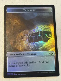 mtg foil token Construct // Treasure, 016/020, Modern Horizons 2, unplayed - Image 2