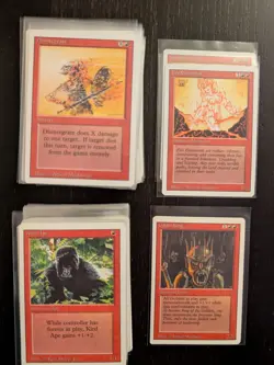 REVISED * Red Lot of 128: Goblin King, Kird Ape, Fire Elemental * MostlyNM * MtG - Image 1