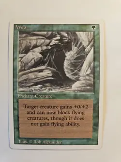 Web 1994 Revised Edition Rare Enchant Creature Green NM MtG Magic the Gathering - Image 1