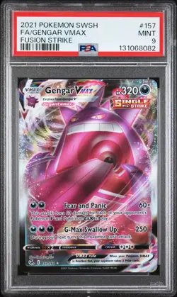 2021 POKEMON SWORD & SHIELD FUSION STRIKE #157 FULL ART/GENGAR VMAX PSA 9 - Image 1