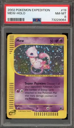 Pokemon Mew Expedition Holo Rare #19 PSA 8 - Image 1