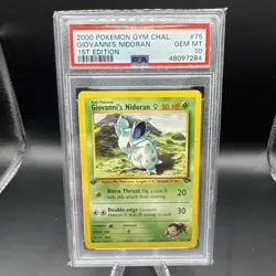 2000 POKEMON GYM CHALLENGE 1ST ED #75 GIOVANNI'S NIDORAN PSA 10 - Image 1