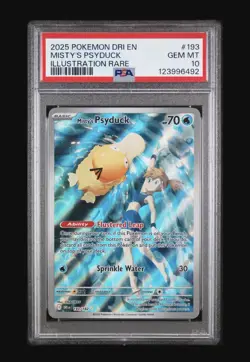 2025 POKEMON DRI EN-DESTINED RIVALS ILLUSTRATION RARE MISTY'S PSYDUCK PSA 10 - Image 1