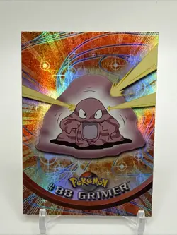 Pokemon Topps Grimer #88 TV Animation Rainbow Foil Blue Logo - Image 1