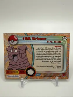 Pokemon Topps Grimer #88 TV Animation Rainbow Foil Blue Logo - Image 5