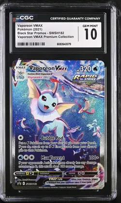 Vaporeon Vmax SWSH182 Premium Collection Pokemon CGC 10 Gem Mint *079 - Image 1