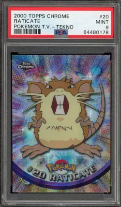 Pokemon Topps Chrome Raticate Tekno #20 PSA 9 Mint - Image 1