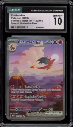 Pokemon Charizard ex 151 MEW EN Special Illustration Rare #199 CGC 10 Gem Mint - Image 1