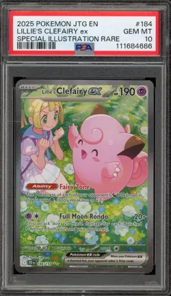 Pokemon Lillie's Clefairy ex Journey Together SIR #184 PSA 10 Gem Mint - Image 1