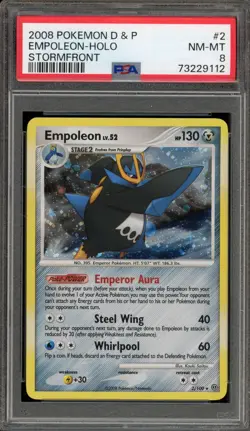 Pokemon Empoleon Stormfront Holo Rare #2 PSA 8 - Image 1