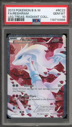 Pokemon Reshiram Legendary Treasures Radiant Coll. Full Art #RC22 PSA 10 - Image 1