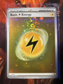 Pokemon - Basic Lightning Energy 004 SV 151 Cosmo Holo Near Mint 3 Swirls - Image 1