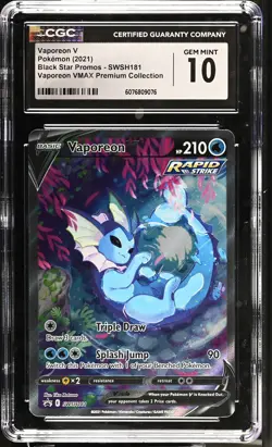 Vaporeon V SWSH181 Vmax Premium Collection Pokemon CGC 10 Gem Mint *076 - Image 1