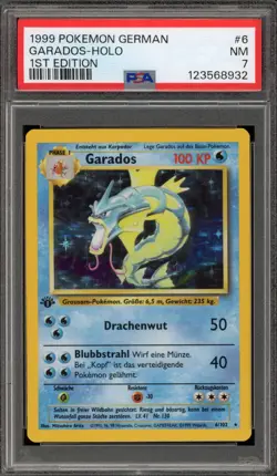 Pokemon Gyarados Base Set 1st Edition GERMAN Holo Rare #6 PSA 7 - Image 1