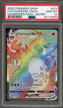 Pokemon Charizard Champion's Path Secret Rare Full Art #074 PSA 10 Gem Mint - Image 1