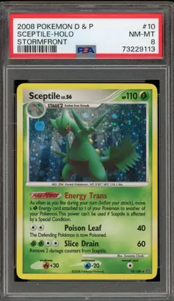 Pokemon Sceptile Stormfront Holo Rare #10 PSA 8 - Image 1