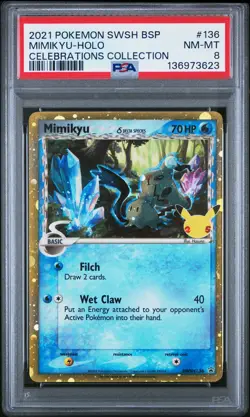 Tcg 2021 Pokemon Swsh Black Star Promo #136 Mimikyu-Holo PSA 8 - Image 1