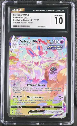 Sylveon Vmax 212/203 Secret Rare Holo Pokemon CGC 10 Gem Mint *152 - Image 1