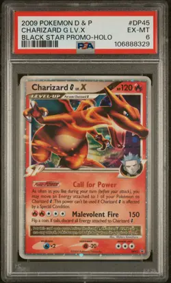 2009 Pokemon Black Star Promo Charizard G Lv.X-Holo #DP45 Dia & P EX-MT PSA 6 - Image 1