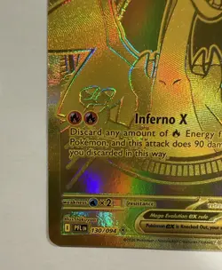 Mega Charizard X ex Gold 130/094 Pokemon Phantasmal Flames - Image 2