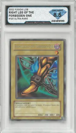 2002 Yugioh! RIGHT LEG OF THE FORBIDDEN ONE #LOB-120 Ultra Rare💎DSG 8.5 NM/Mint - Image 1