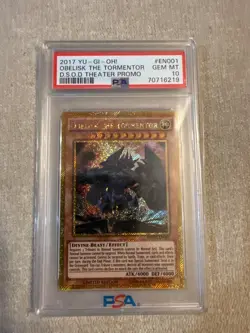 PSA 10 Obelisk the Tormentor MVPC-EN001 The Dark Side of Dimensions Yugioh Gem - Image 1