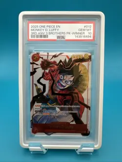 PSA 10 - Monkey D. Luffy ST01-012 3rd Anniversary WINNER Stamped Promo One Piece - Image 1