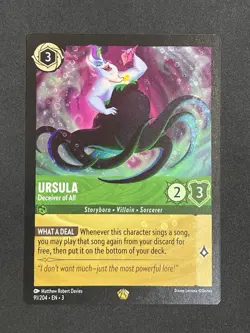 Disney Lorcana Ursula Deceiver of All Into the Inklands Legendary Emerald 91/204 - Image 1