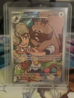 Pokemon TCG Destined Rivals Arven's Greedent Illustration Rare Card 205/182 - Image 1