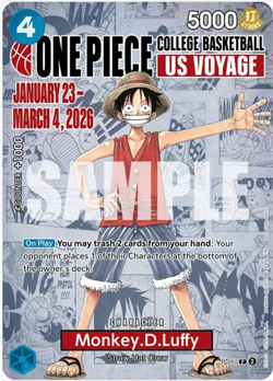 One Piece Monkey.D.Luffy P-055 (College Basketball US Voyage) Promo Card SEALED - Image 3