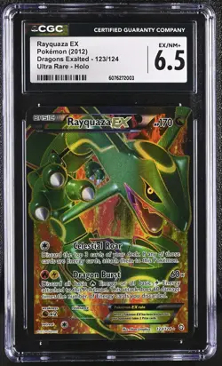 CGC 6.5 Rayquaza EX 123/124 Dragons Exalted Ultra Rare Holo Pokemon Card - Image 1