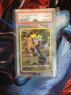 Pikachu TG05/TG30 Lost Origin Trainer Gallery Holo Card PSA 10 Gem Mint - Image 1