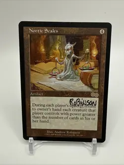 Noetic Scales Urza's Saga Magic The Gathering MTG Card - SIGNED - Robinson +++ - Image 1
