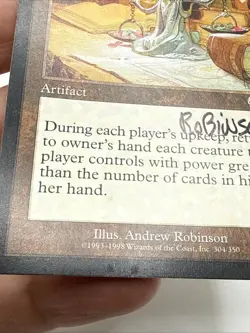 Noetic Scales Urza's Saga Magic The Gathering MTG Card - SIGNED - Robinson +++ - Image 4