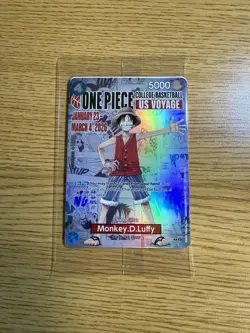 Bandai One Piece CCG Monkey D. Luffy US Voyage Promo Holo Card P-055 New! - Image 1