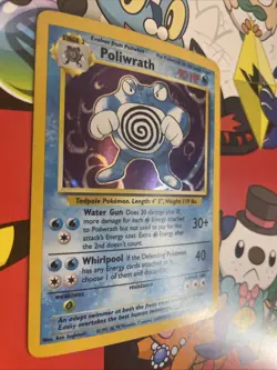 POLIWRATH - 1999 Pokemon TCG Base Set 13/102 Unlimited Holo Rare Card - MP/HP - Image 2