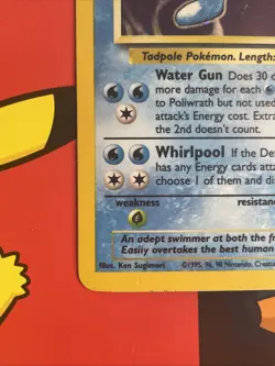 POLIWRATH - 1999 Pokemon TCG Base Set 13/102 Unlimited Holo Rare Card - MP/HP - Image 5