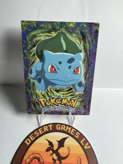 #01 BULBASAUR Stage 1 POKEMON E1 of 12 1999 Trading Card TOPPS Blue Logo - Image 1